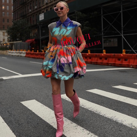 HM STUDIO CONSCIOUS MULTICOLORED BALLOON SKIRT DRESS - Picture 8 of 12